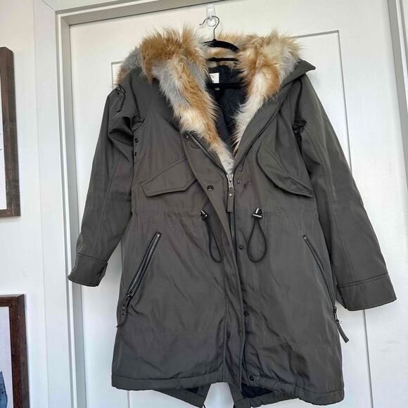 Urban Outfitters S13 NYC Military Moss Trapper Fur Hood Jacket Green Size Medium - Picture 6 of 11